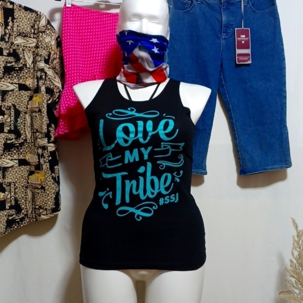 Womens t-shirt in size s p ch in a beautiful black polyester and cotton - Picture 1 of 6